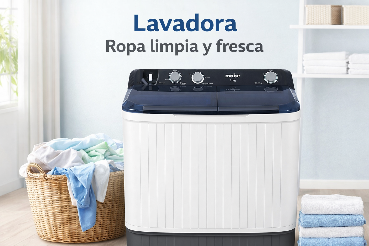 Lavadora Semi-Automática 11 kg Blanca Mabe