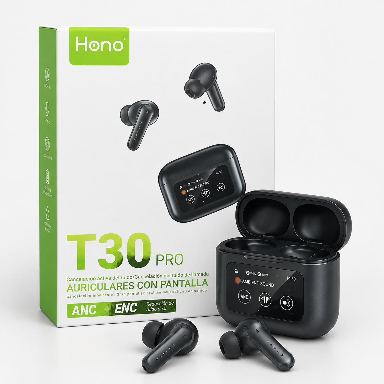 AUDIFONO BT CON PANTALLA HD Y CANCELACION DE SONIDO