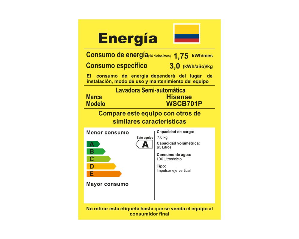 Lavadora Hisense 7kg