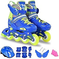 Patines en línea ajustables para niños/as con accesorios de protección incluidos