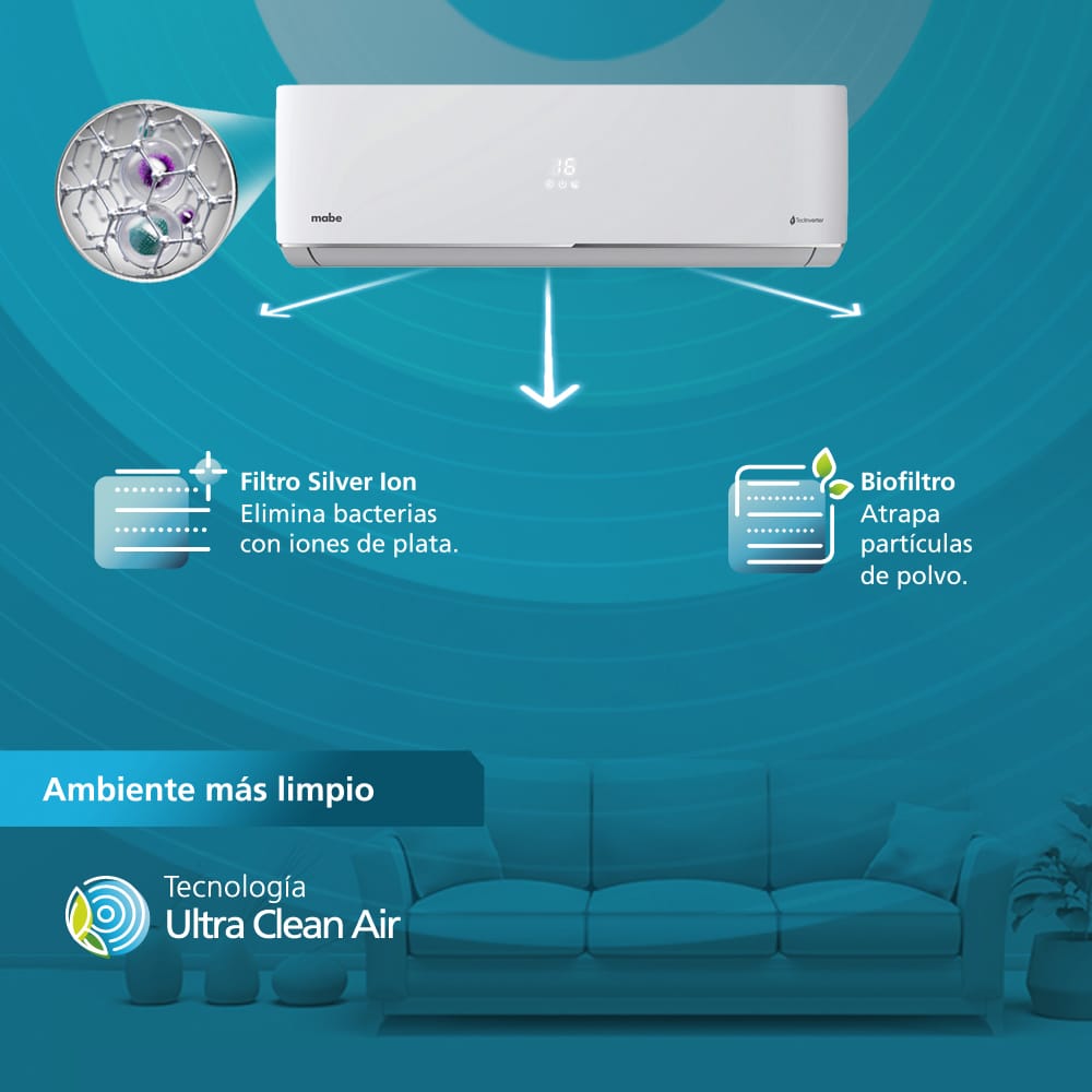 Aire Acondicionado Mabe 12.000 BTU - 110V | Modelo MMT12CABWCCC8