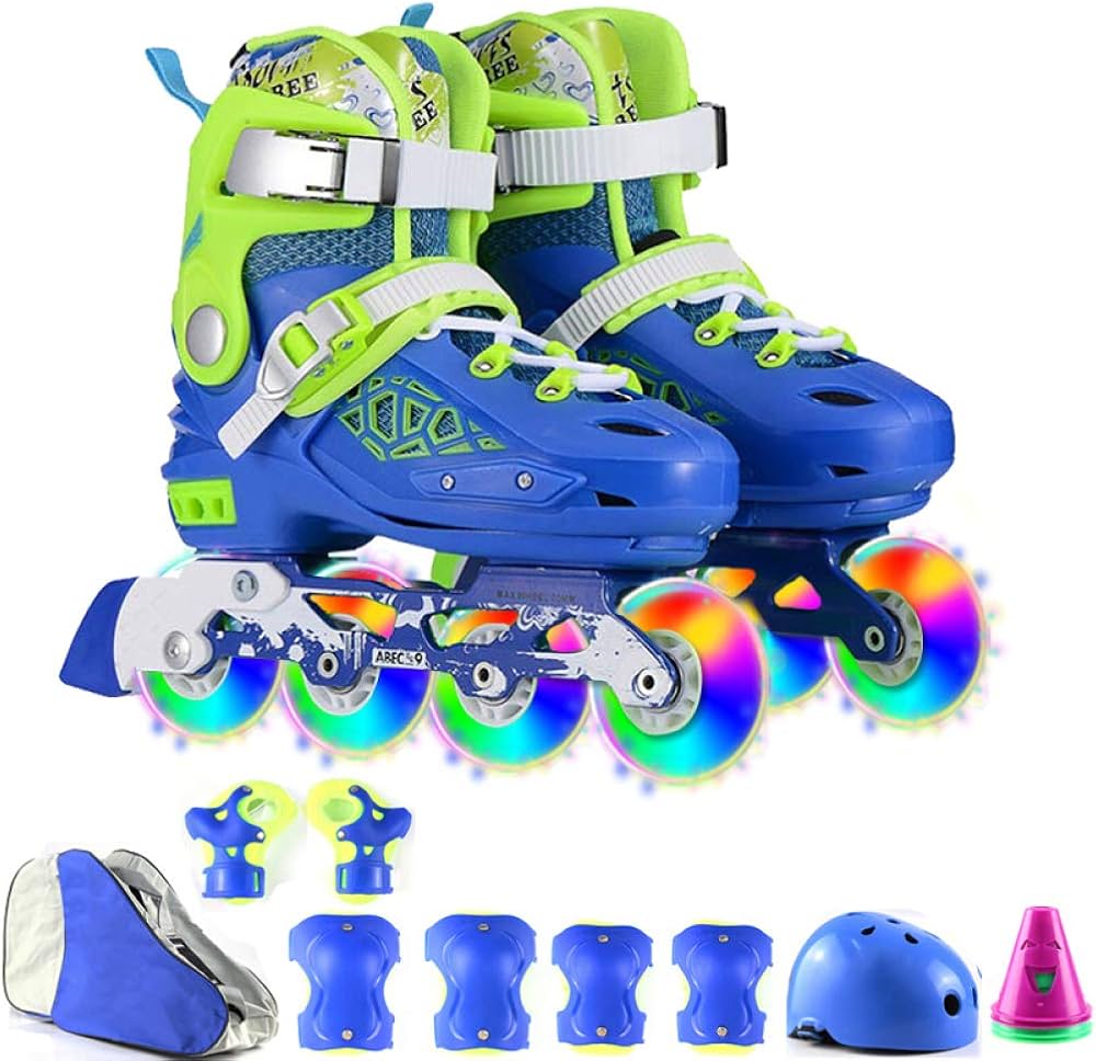 Patines en línea ajustables para niños/as con accesorios de protección incluidos