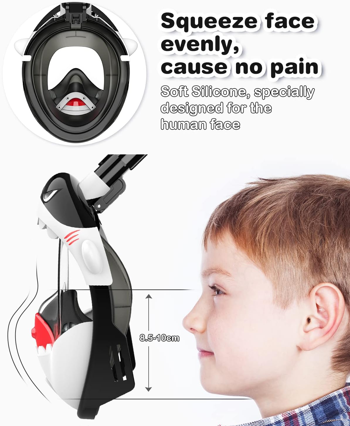 Máscara Infantil de Snorkel Full-Face “Tiburón” para niños