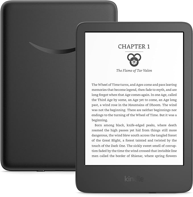 Amazon Kindle – El Kindle más ligero y compacto, ahora con una mayor duración de la batería, luz frontal regulable y 16 GB de almacenamiento – Negro