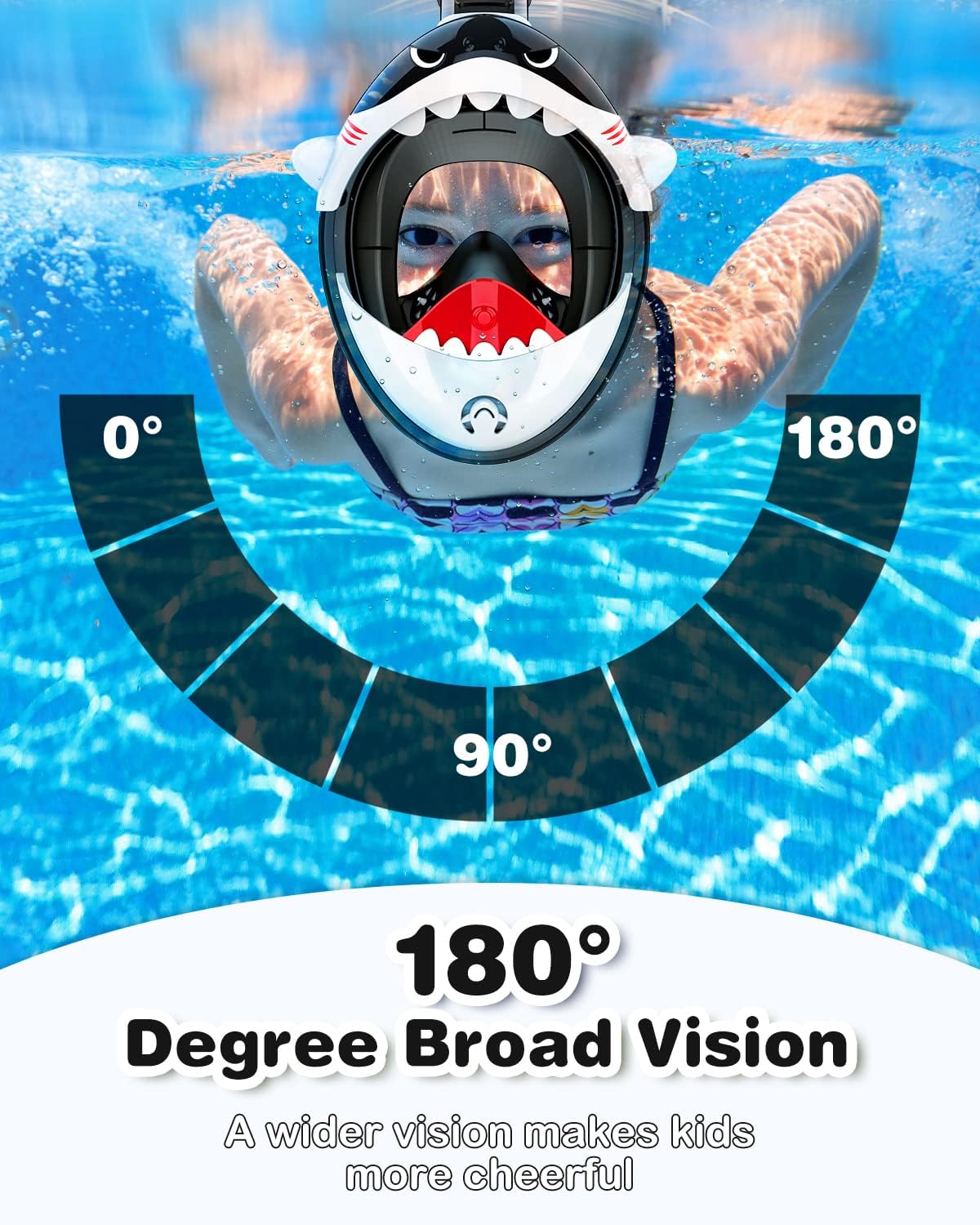 Máscara Infantil de Snorkel Full-Face “Tiburón” para niños