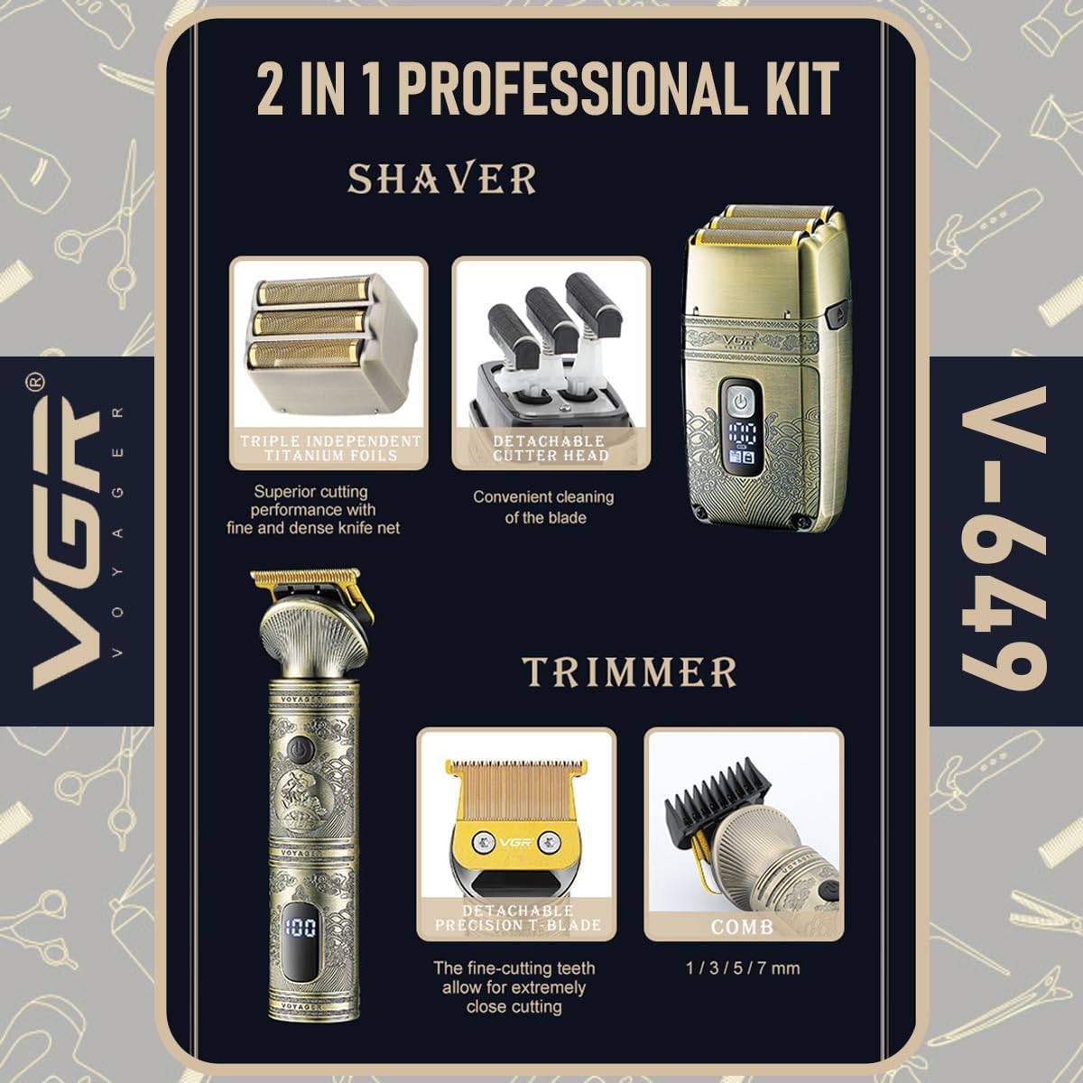 un kit profesional 2 en 1 VGR V-649