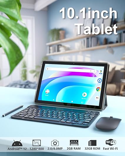 Tablet Android 12 de 10.1 pulgadas con teclado