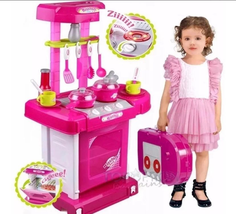 Cocina Portátil de Juguete con Maletín para Niñas(toy)