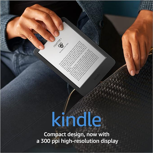 Amazon Kindle – El Kindle más ligero y compacto, ahora con una mayor duración de la batería, luz frontal regulable y 16 GB de almacenamiento – Negro