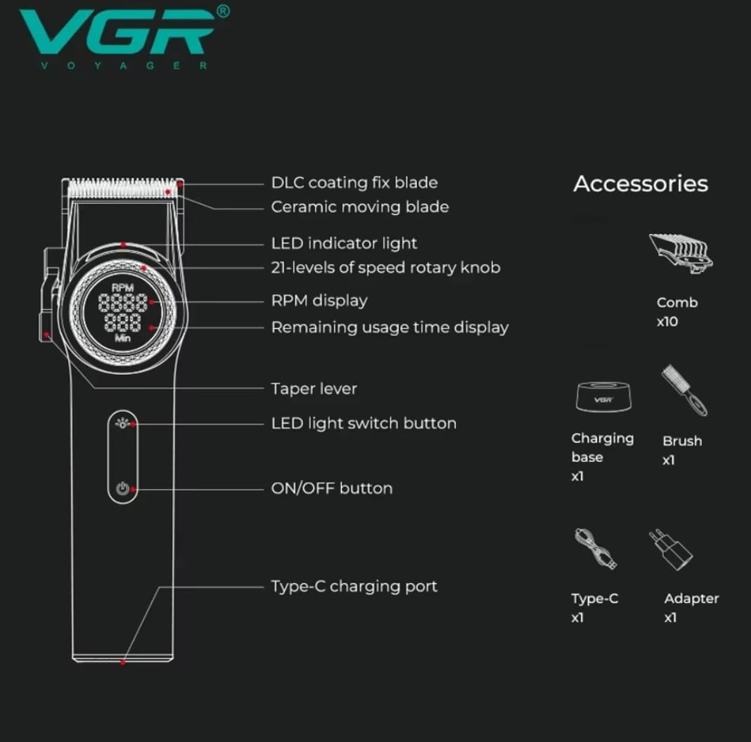 Cortadora de Pelo Profesional VGR V001