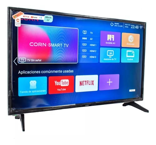 Smart TV CORN de 50 Pulgadas CORN con BASE de Pared , Antena y 2 Controles