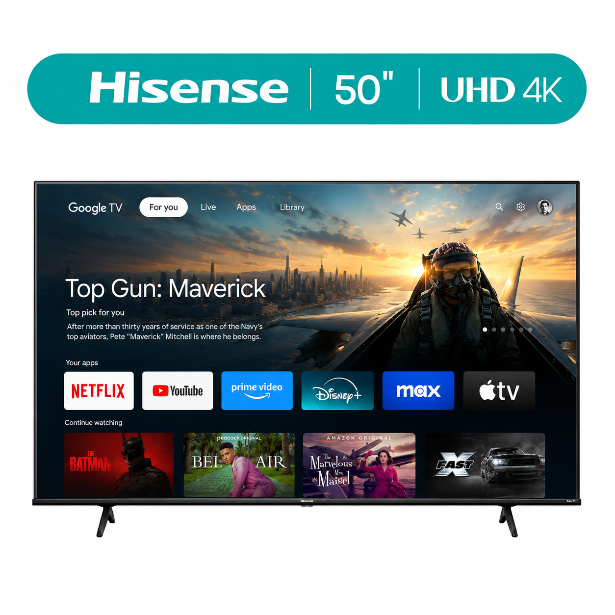 Hisense 50” UHD 4K con Google TV