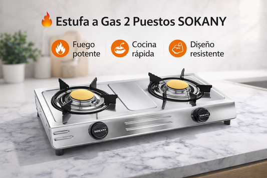Estufa a Gas SOKANY 2 puestos
