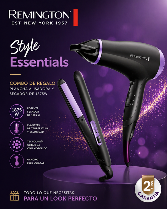 plancha alisadora + secador de 1875W Remington