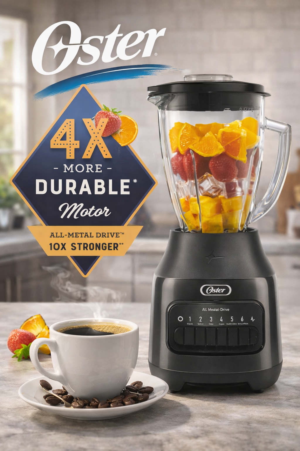 Licuadora Vaso Vidrio Oster 800W