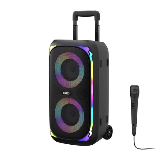 Parlante Bluetooth okko con Ruedas, Luces LED y Bass Boost