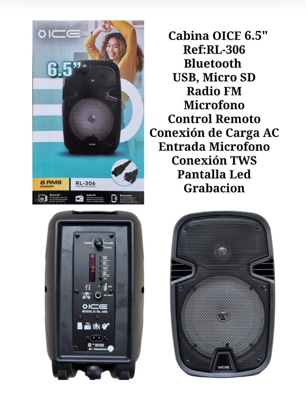 Cabina Portátil OICE 6.5" Ref: RL-306 - Versatilidad y Potencia en un Solo Equipo