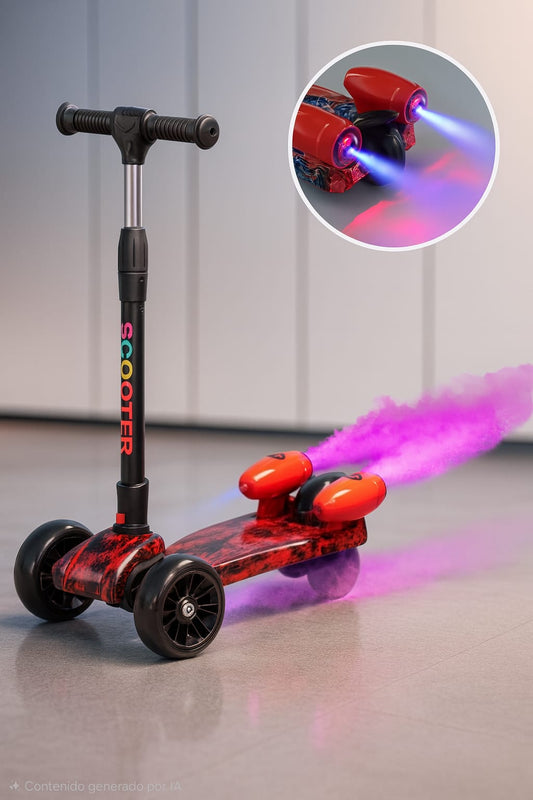 Patineta con Humo y Luces  – Diversión Ilimitada para Niños