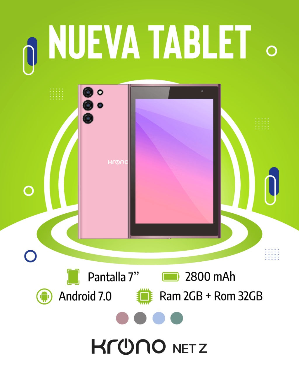 Tablet Krono Net Z CON SIMCAR