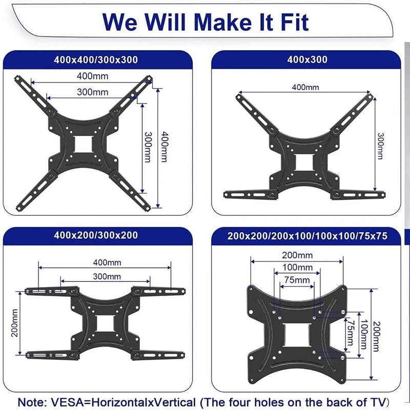 Soporte de TV NIA AN-400 - Movimiento Total para Pantallas de 32" a 55"